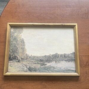 Magnolia Serene Landscape Painting with Gold Frame